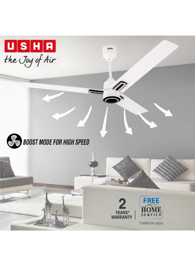 USHA AeroEdge Plus 1200mm BLDC Ceiling Fan with IR Remote | LED Indicator | BEE 5 Star Rated Energy Efficient | 100% Copper Motor | High Air Delivery 220CMM | 2 Year Warranty | (Rich White) - Image 4
